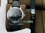 TWS Factory Replica AP Jules Audemars Extra-Thin SS Black Dial Black Leather Watch